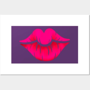 Pink Lips Posters and Art